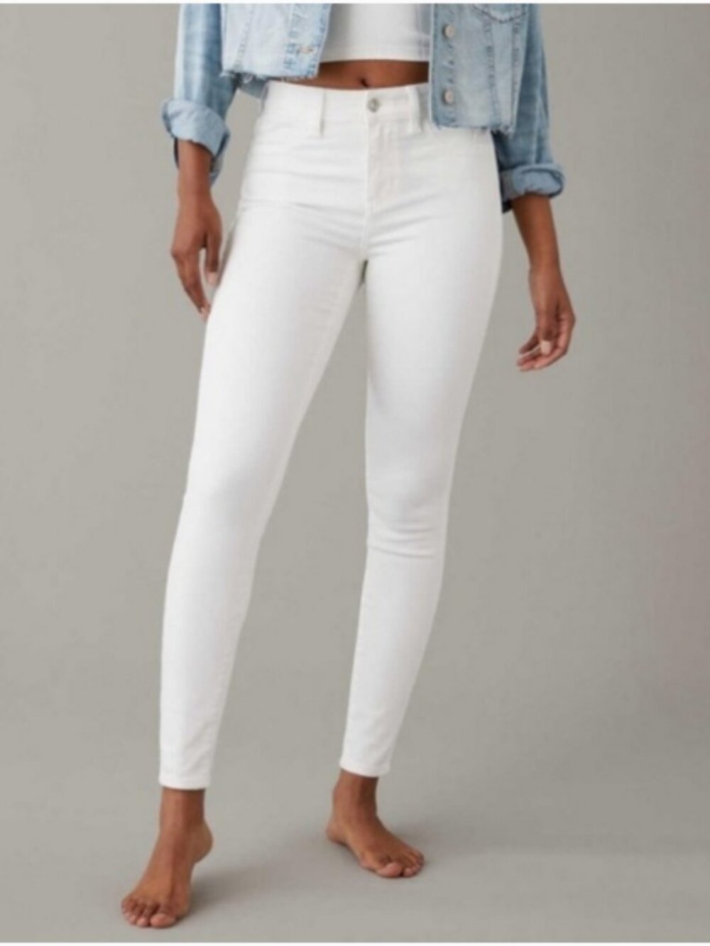 American Eagle White Denim Jegging; Size 20 Long; EUC